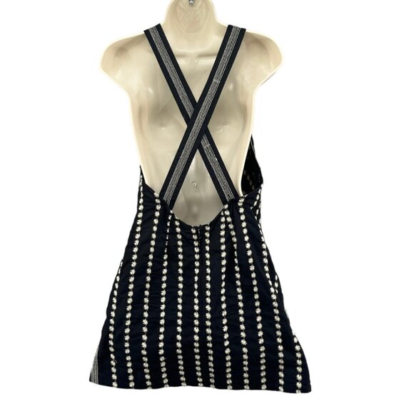 Free People Juni Mini Dress Black White Sleeveless Open Back Adjustable Size S - Picture 2 of 13